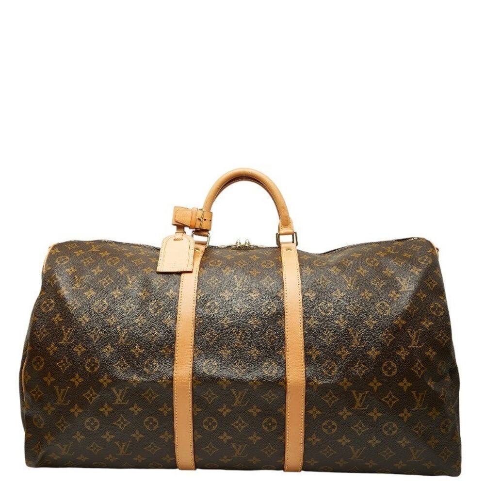 Louis Vuitton Monogram Keepall Bandouliere 60 Boston Bag Brown